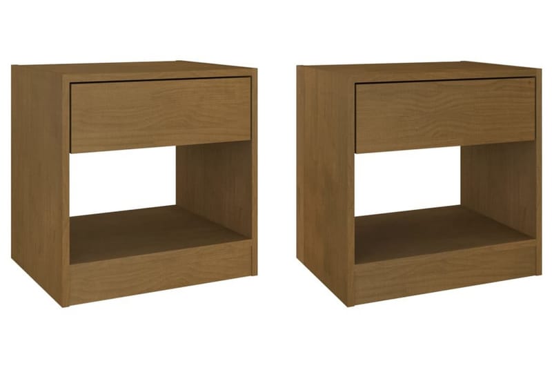 Sängbord 2 st honungsbrun 40x31x40 cm massiv furu - Brun - Möbler - Bord & matgrupper - Avlastningsbord - Sängbord & nattduksbord