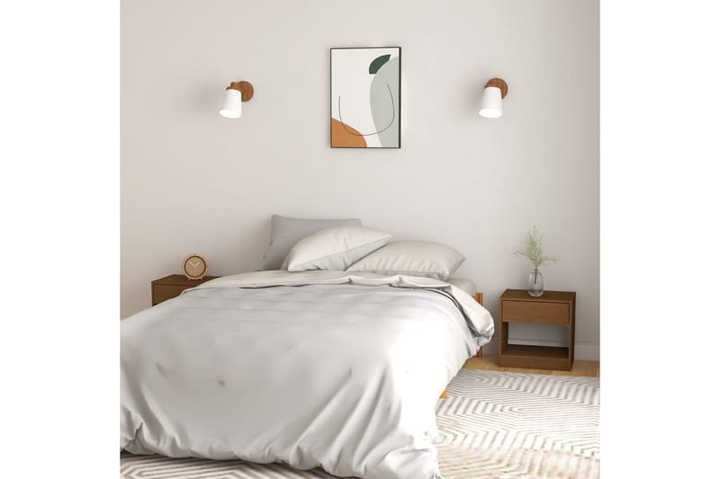 Sängbord 2 st honungsbrun 40x31x40 cm massiv furu - Brun - Möbler - Bord & matgrupper - Avlastningsbord - Sängbord & nattduksbord