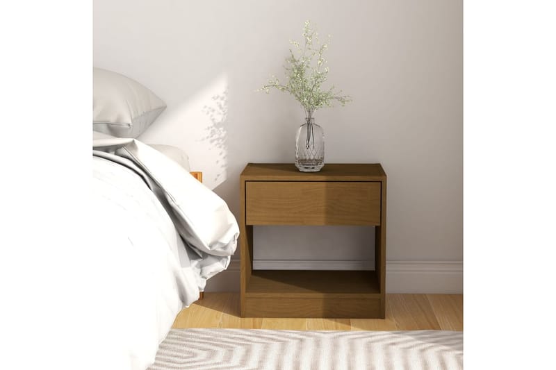 Sängbord 2 st honungsbrun 40x31x40 cm massiv furu - Brun - Sängbord & nattduksbord