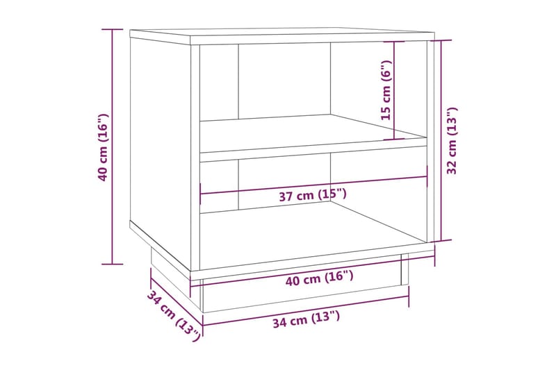 Sängbord 2 st honungsbrun 40x34x40 cm massiv furu - Brun - Sängbord & nattduksbord