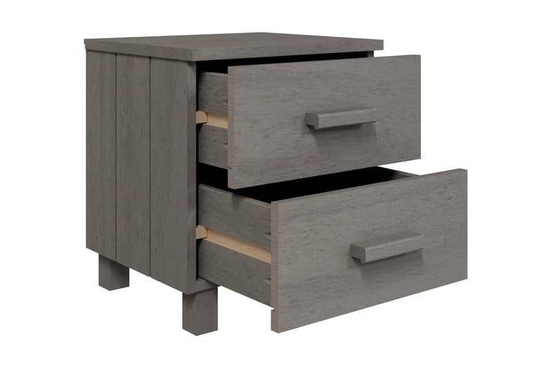 Sängbord 2 st ljusgrå 40x35x44,5 cm massiv furu - Grå - Möbler - Bord & matgrupper - Avlastningsbord - Sängbord & nattduksbord
