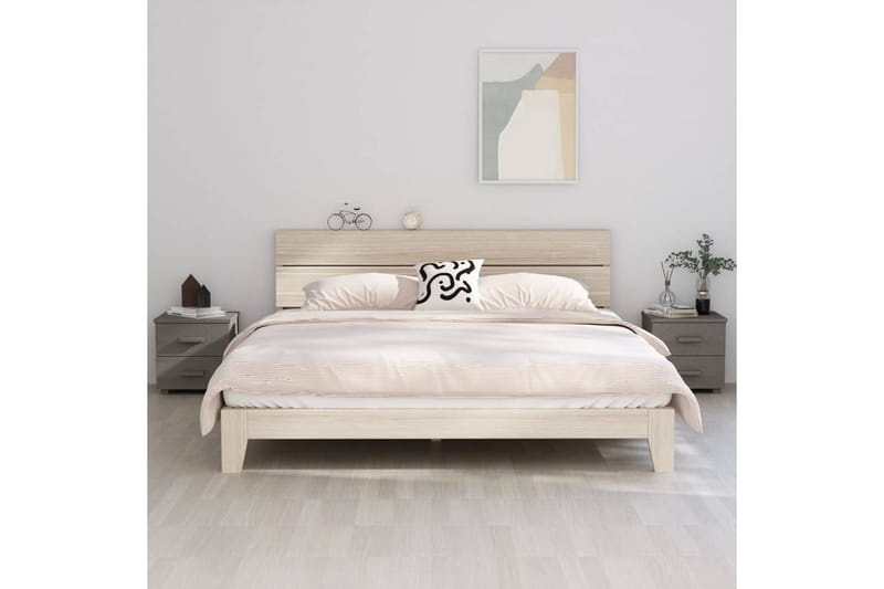 Sängbord 2 st ljusgrå 40x35x44,5 cm massiv furu - Grå - Möbler - Bord & matgrupper - Avlastningsbord - Sängbord & nattduksbord