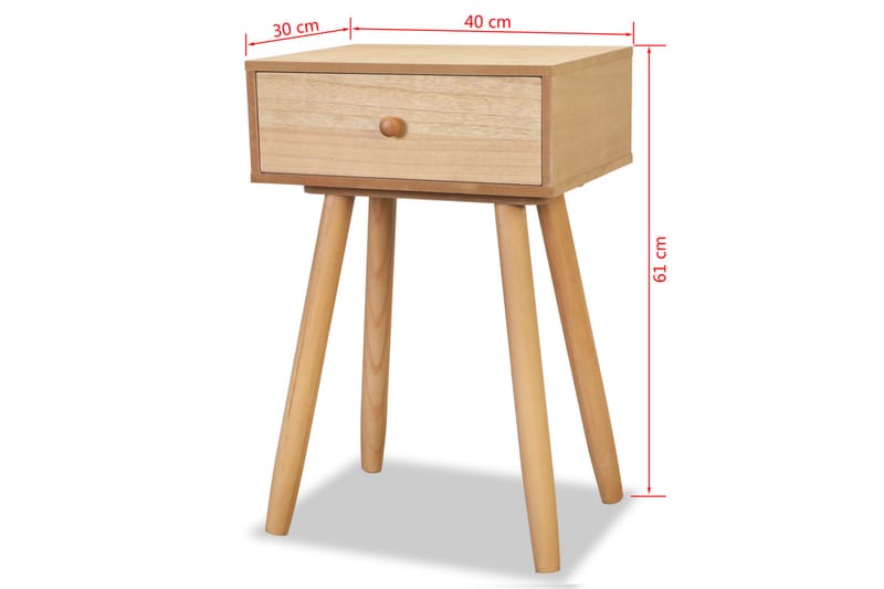 Sängbord 2 st massiv furu 40x30x61 cm brun - Brun - Möbler - Bord & matgrupper - Avlastningsbord - Sängbord & nattduksbord