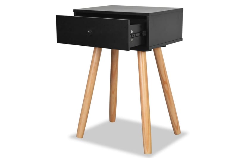 Sängbord 2 st massiv furu 40x30x61 cm svart - Svart - Möbler - Bord & matgrupper - Avlastningsbord - Sängbord & nattduksbord