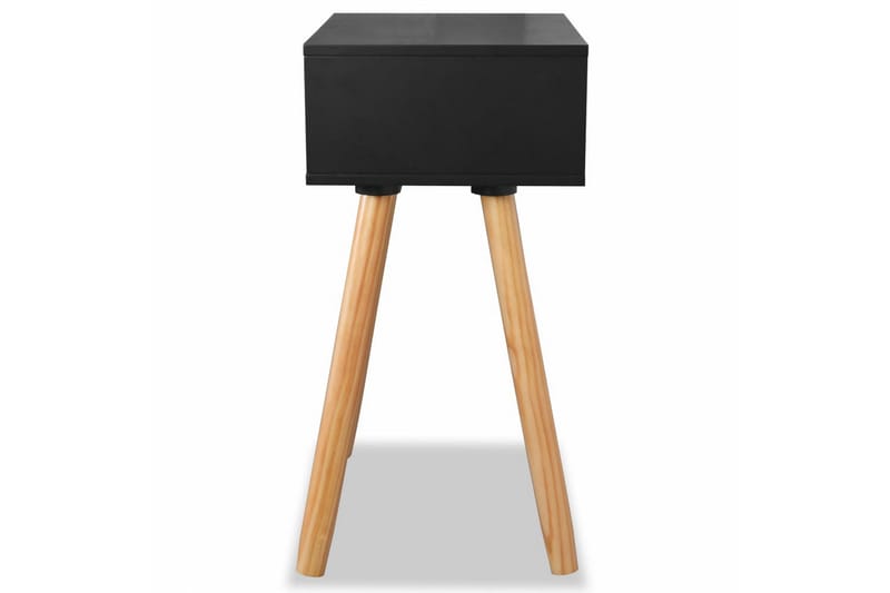 Sängbord 2 st massiv furu 40x30x61 cm svart - Svart - Möbler - Bord & matgrupper - Avlastningsbord - Sängbord & nattduksbord