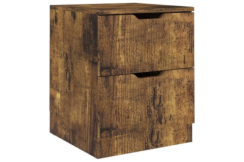 Sängbord 2 st rökfärgad ek 40x40x50 cm spånskiva - Brun - Möbler - Bord & matgrupper - Avlastningsbord - Sängbord & nattduksbord