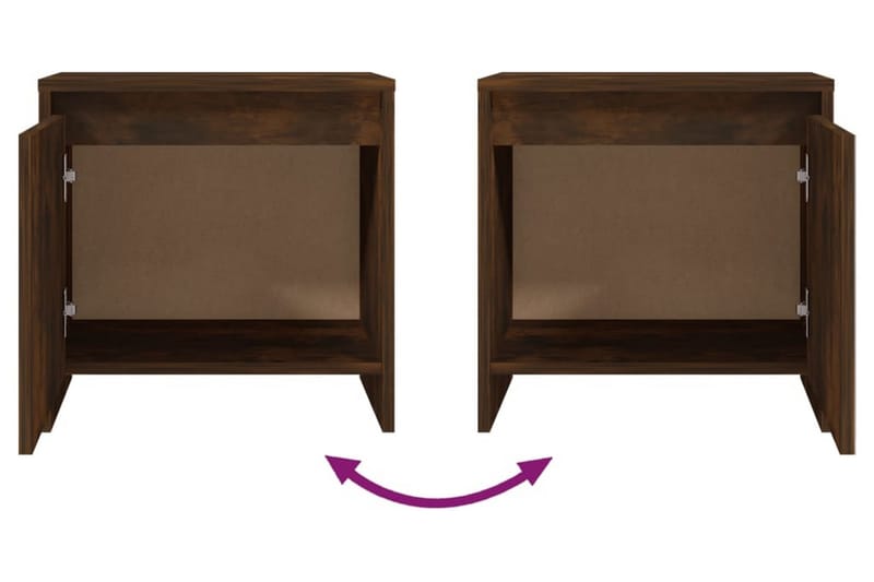 Sängbord 2 st rökfärgad ek 45x34x44,5 cm spånskiva - Brun - Möbler - Bord & matgrupper - Avlastningsbord - Sängbord & nattduksbord