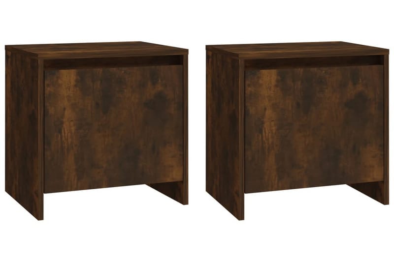 Sängbord 2 st rökfärgad ek 45x34x44,5 cm spånskiva - Brun - Möbler - Bord & matgrupper - Avlastningsbord - Sängbord & nattduksbord