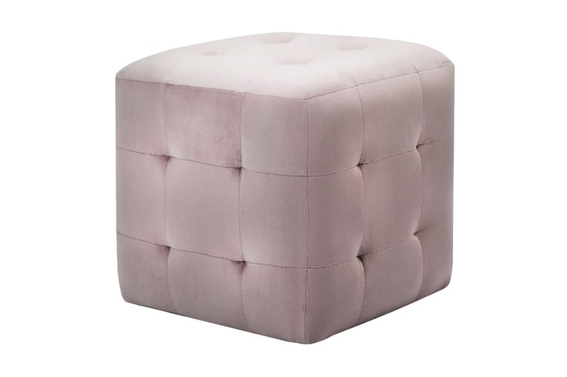 Sängbord 2 st rosa 30x30x30 cm sammetstyg - Rosa - Möbler - Bord & matgrupper - Avlastningsbord - Sängbord & nattduksbord