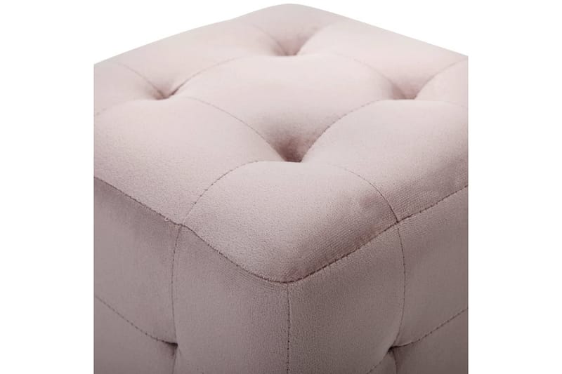 Sängbord 2 st rosa 30x30x30 cm sammetstyg - Rosa - Möbler - Bord & matgrupper - Avlastningsbord - Sängbord & nattduksbord