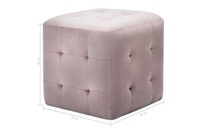 Sängbord 2 st rosa 30x30x30 cm sammetstyg - Rosa - Möbler - Bord & matgrupper - Avlastningsbord - Sängbord & nattduksbord