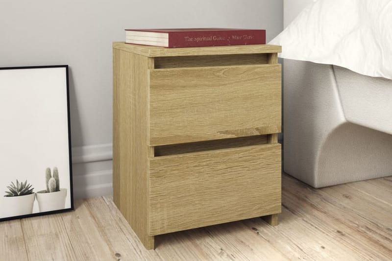 Sängbord 2 st sonoma ek 30x30x40 cm spånskiva - Brun - Möbler - Bord & matgrupper - Avlastningsbord - Sängbord & nattduksbord