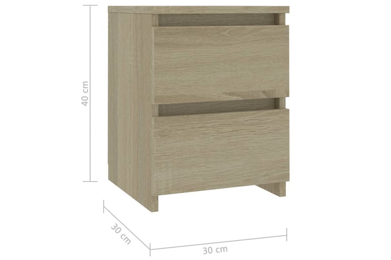 Sängbord 2 st sonoma ek 30x30x40 cm spånskiva - Brun - Möbler - Bord & matgrupper - Avlastningsbord - Sängbord & nattduksbord
