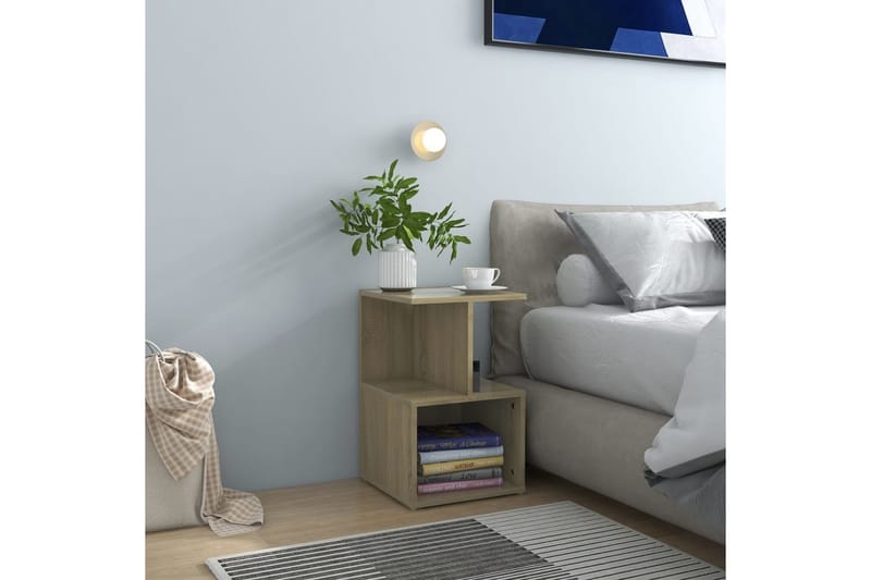 Sängbord 2 st Sonoma-ek 35x35x55 cm spånskiva - Brun - Möbler - Bord & matgrupper - Avlastningsbord - Sängbord & nattduksbord