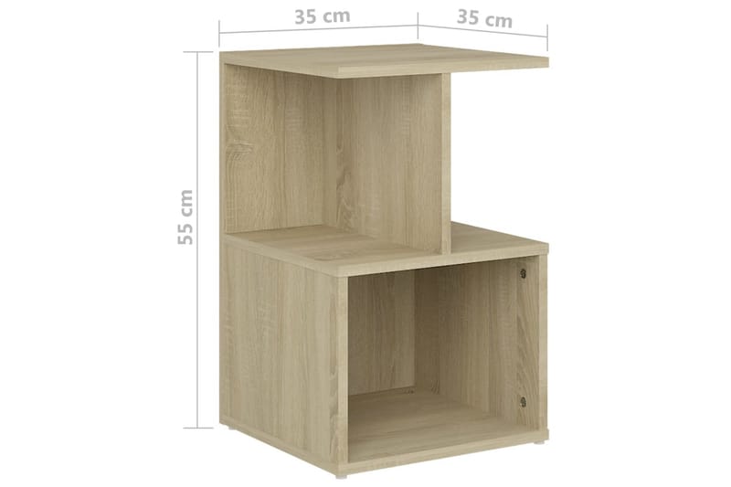 Sängbord 2 st Sonoma-ek 35x35x55 cm spånskiva - Brun - Möbler - Bord & matgrupper - Avlastningsbord - Sängbord & nattduksbord