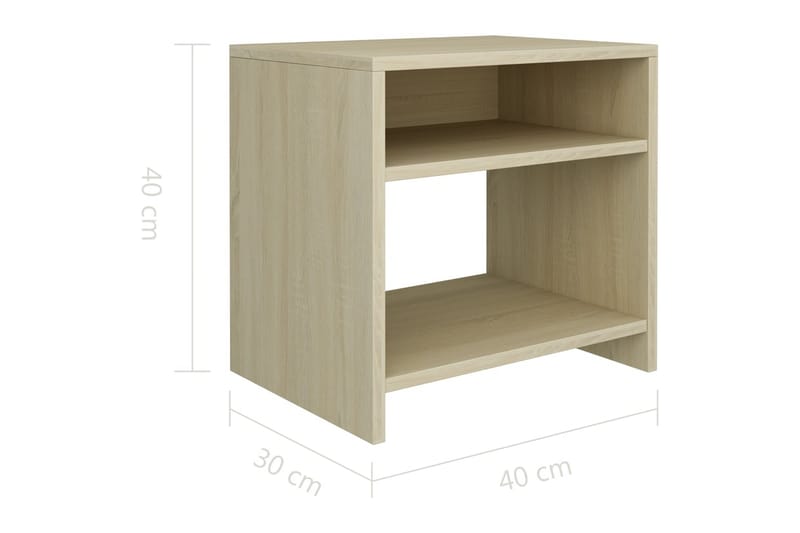 Sängbord 2 st sonoma ek 40x30x40 cm spånskiva - Brun - Möbler - Bord & matgrupper - Avlastningsbord - Sängbord & nattduksbord