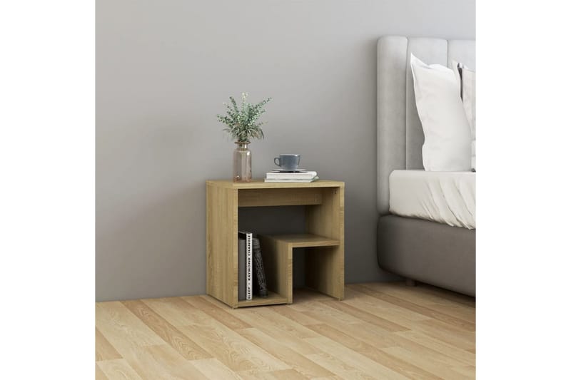 Sängbord 2 st sonoma-ek 40x30x40 cm spånskiva - Brun - Möbler - Bord & matgrupper - Avlastningsbord - Sängbord & nattduksbord