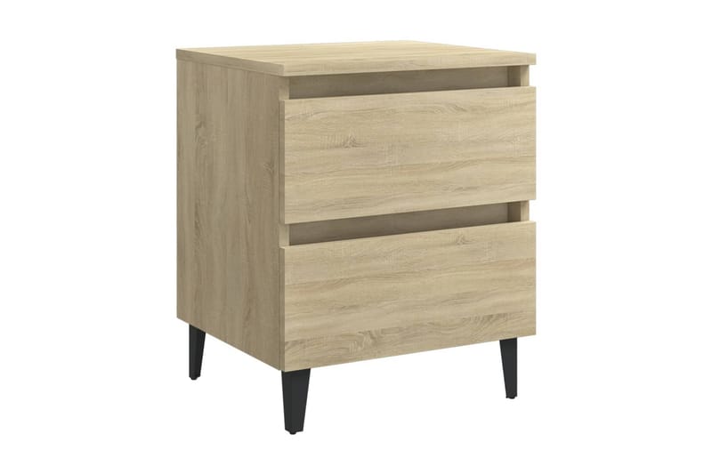 Sängbord 2 st sonoma-ek 40x35x50 cm spånskiva - Brun - Möbler - Bord & matgrupper - Avlastningsbord - Sängbord & nattduksbord