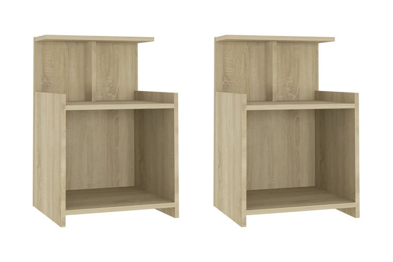 Sängbord 2 st sonoma-ek 40x35x60 cm spånskiva - Brun - Möbler - Bord & matgrupper - Avlastningsbord - Sängbord & nattduksbord
