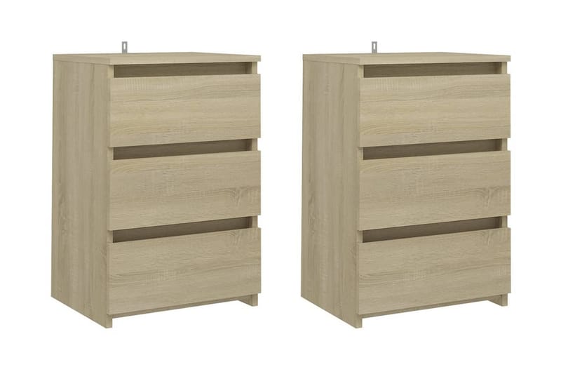 Sängbord 2 st sonoma-ek 40x35x62,5 cm spånskiva - Brun - Möbler - Bord & matgrupper - Avlastningsbord - Sängbord & nattduksbord