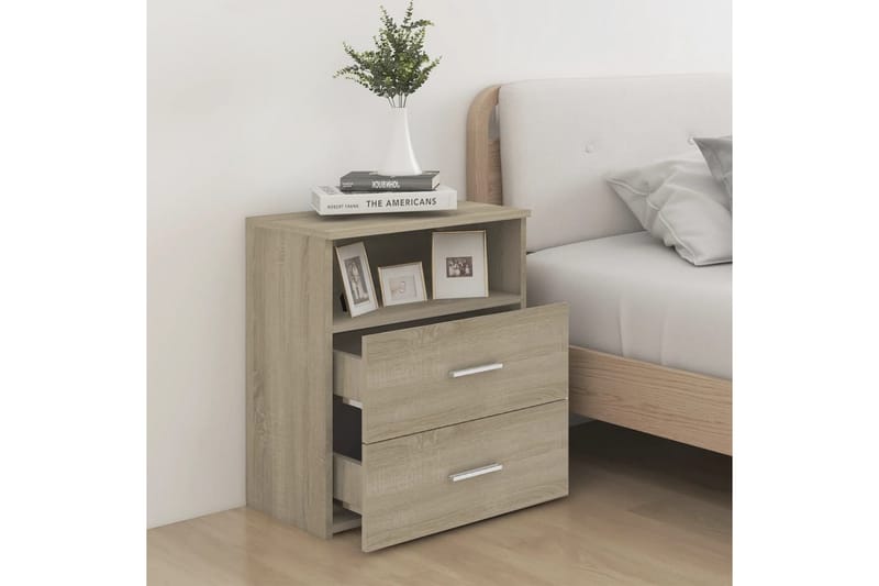 Sängbord 2 st sonoma-ek 50x32x60 cm - Brun - Möbler - Bord & matgrupper - Avlastningsbord - Sängbord & nattduksbord
