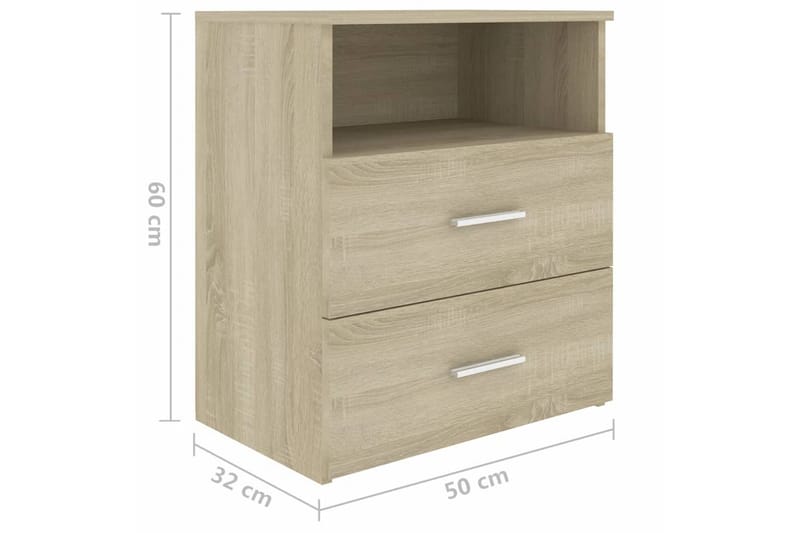 Sängbord 2 st sonoma-ek 50x32x60 cm - Brun - Möbler - Bord & matgrupper - Avlastningsbord - Sängbord & nattduksbord