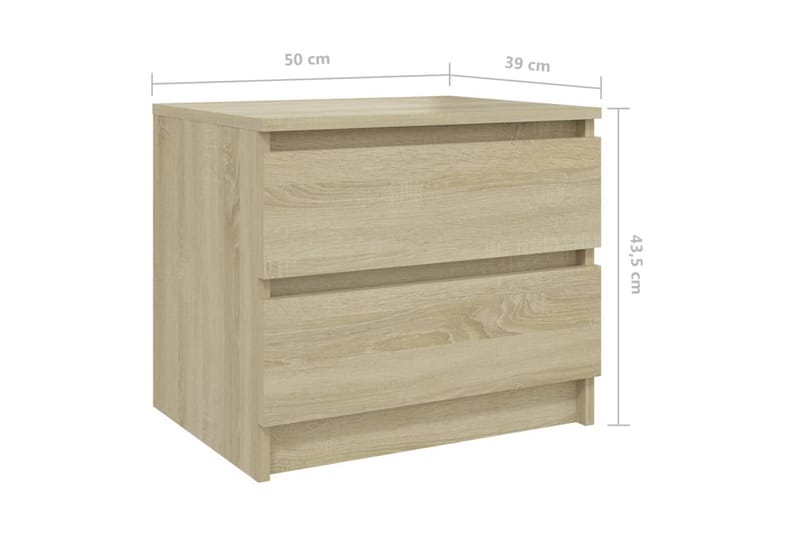 Sängbord 2 st sonoma-ek 50x39x43,5 cm spånskiva - Brun - Sängbord & nattduksbord