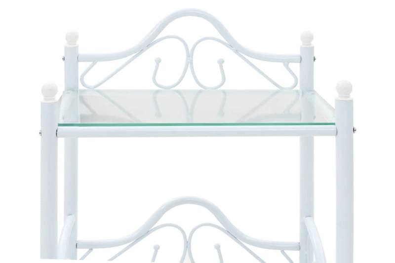 Sängbord 2 st stål och härdat glas 45x30,5x60 cm vit - Vit - Möbler - Bord & matgrupper - Avlastningsbord - Sängbord & nattduksbord
