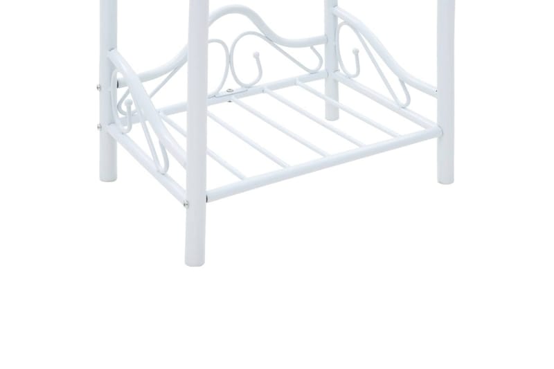 Sängbord 2 st stål och härdat glas 45x30,5x60 cm vit - Vit - Möbler - Bord & matgrupper - Avlastningsbord - Sängbord & nattduksbord
