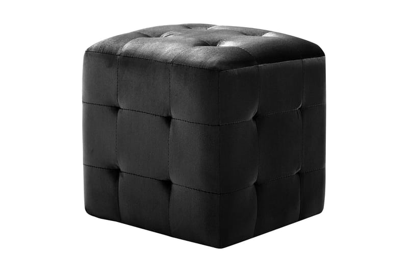 Sängbord 2 st svart 30x30x30 cm sammetstyg - Svart - Möbler - Bord & matgrupper - Avlastningsbord - Sängbord & nattduksbord