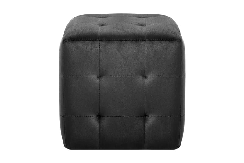 Sängbord 2 st svart 30x30x30 cm sammetstyg - Svart - Möbler - Bord & matgrupper - Avlastningsbord - Sängbord & nattduksbord