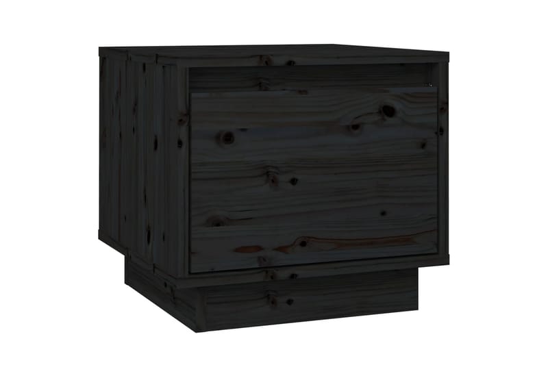 Sängbord 2 st svart 35x34x32 cm massiv furu - Svart - Möbler - Bord & matgrupper - Avlastningsbord - Sängbord & nattduksbord