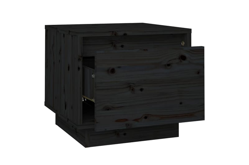 Sängbord 2 st svart 35x34x32 cm massiv furu - Svart - Möbler - Bord & matgrupper - Avlastningsbord - Sängbord & nattduksbord