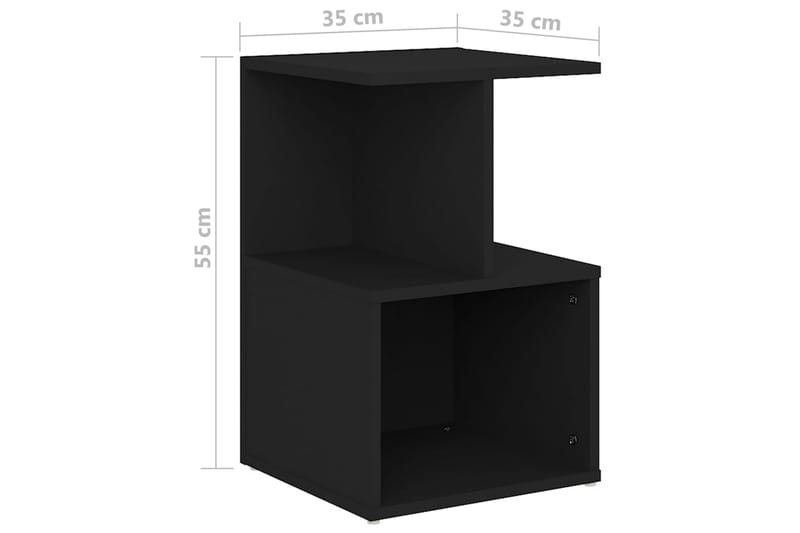 Sängbord 2 st svart 35x35x55 cm spånskiva - Svart - Möbler - Bord & matgrupper - Avlastningsbord - Sängbord & nattduksbord