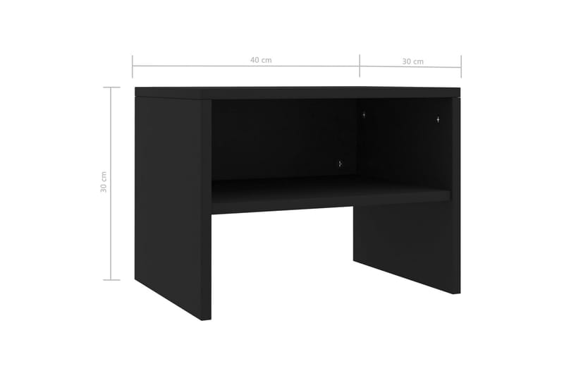 Sängbord 2 st svart 40x30x30 cm spånskiva - Svart - Möbler - Bord & matgrupper - Avlastningsbord - Sängbord & nattduksbord