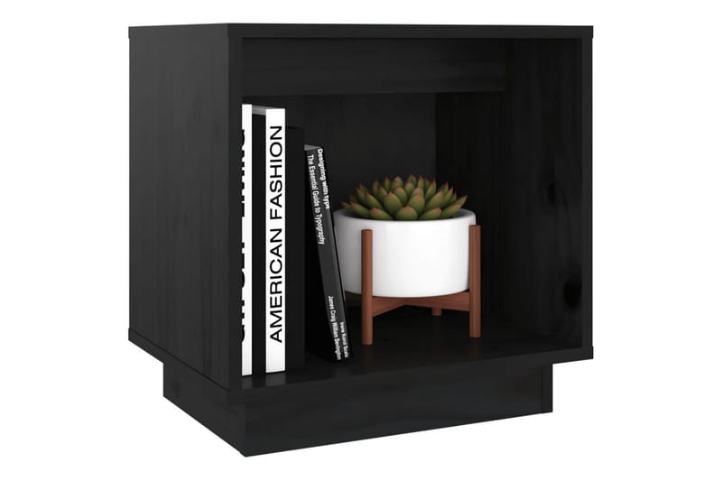 Sängbord 2 st svart 40x30x40 cm massiv furu - Svart - Möbler - Bord & matgrupper - Avlastningsbord - Sängbord & nattduksbord