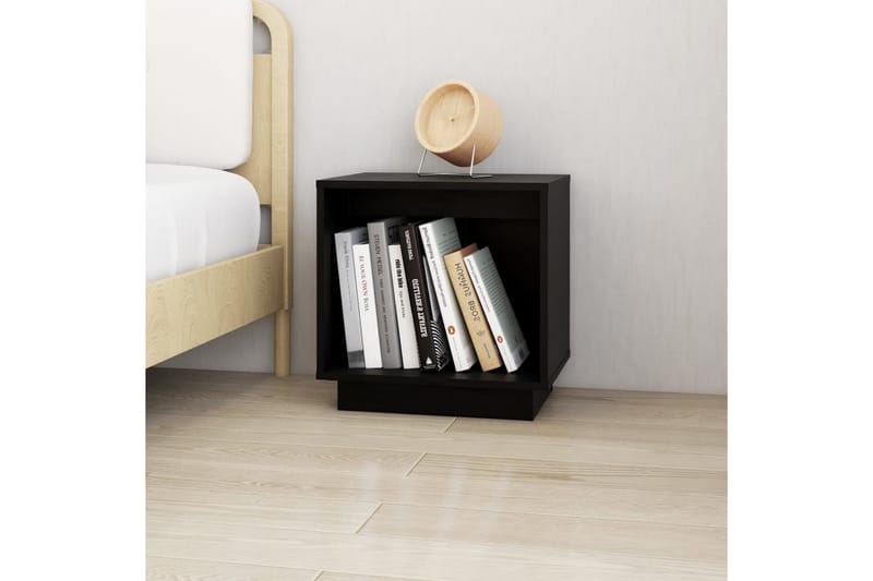 Sängbord 2 st svart 40x30x40 cm massiv furu - Svart - Möbler - Bord & matgrupper - Avlastningsbord - Sängbord & nattduksbord