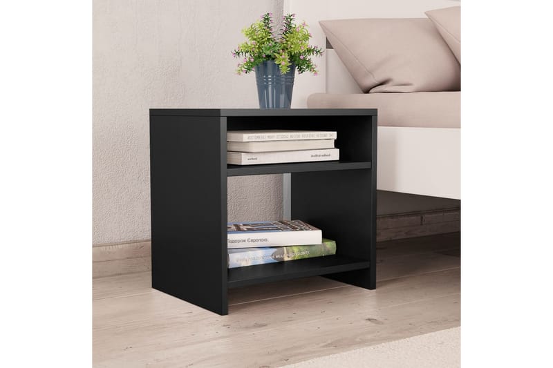 Sängbord 2 st svart 40x30x40 cm spånskiva - Svart - Möbler - Bord & matgrupper - Avlastningsbord - Sängbord & nattduksbord