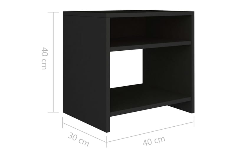 Sängbord 2 st svart 40x30x40 cm spånskiva - Svart - Möbler - Bord & matgrupper - Avlastningsbord - Sängbord & nattduksbord