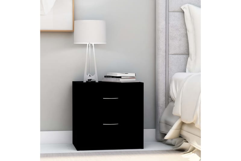 Sängbord 2 st svart 40x30x40 cm spånskiva - Svart - Möbler - Bord & matgrupper - Avlastningsbord - Sängbord & nattduksbord
