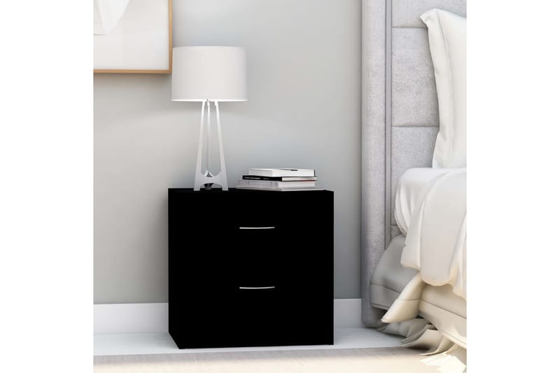 Sängbord 2 st svart 40x30x40 cm spånskiva - Svart - Sängbord & nattduksbord
