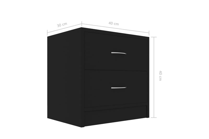 Sängbord 2 st svart 40x30x40 cm spånskiva - Svart - Sängbord & nattduksbord