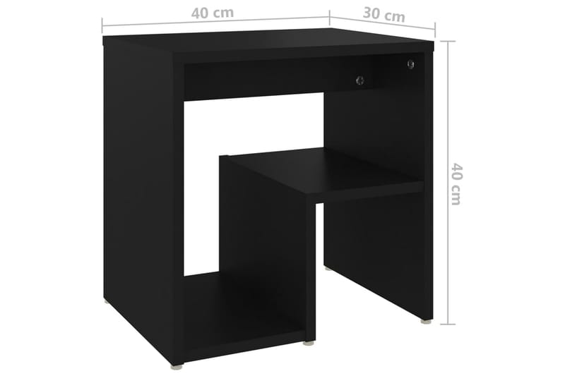 Sängbord 2 st svart 40x30x40 cm spånskiva - Svart - Möbler - Bord & matgrupper - Avlastningsbord - Sängbord & nattduksbord