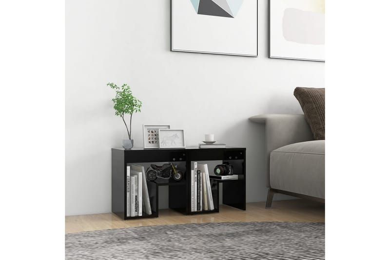 Sängbord 2 st svart 40x30x40 cm spånskiva - Svart - Möbler - Bord & matgrupper - Avlastningsbord - Sängbord & nattduksbord