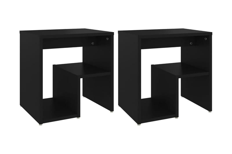 Sängbord 2 st svart 40x30x40 cm spånskiva - Svart - Möbler - Bord & matgrupper - Avlastningsbord - Sängbord & nattduksbord
