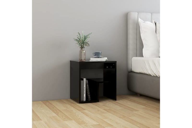 Sängbord 2 st svart 40x30x40 cm spånskiva - Svart - Möbler - Bord & matgrupper - Avlastningsbord - Sängbord & nattduksbord
