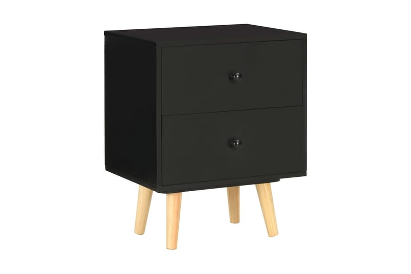 Sängbord 2 st svart 40x30x50 cm massiv furu - Svart - Möbler - Bord & matgrupper - Avlastningsbord - Sängbord & nattduksbord