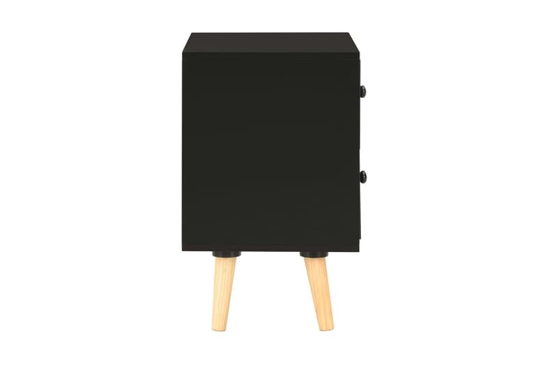 Sängbord 2 st svart 40x30x50 cm massiv furu - Svart - Möbler - Bord & matgrupper - Avlastningsbord - Sängbord & nattduksbord