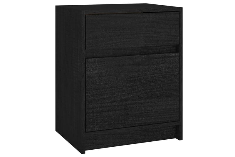 Sängbord 2 st svart 40x31x50 cm massivt furu - Svart - Möbler - Bord & matgrupper - Avlastningsbord - Sängbord & nattduksbord
