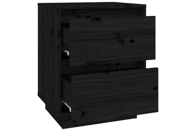 Sängbord 2 st svart 40x35x50 cm massiv furu - Svart - Möbler - Bord & matgrupper - Avlastningsbord - Sängbord & nattduksbord